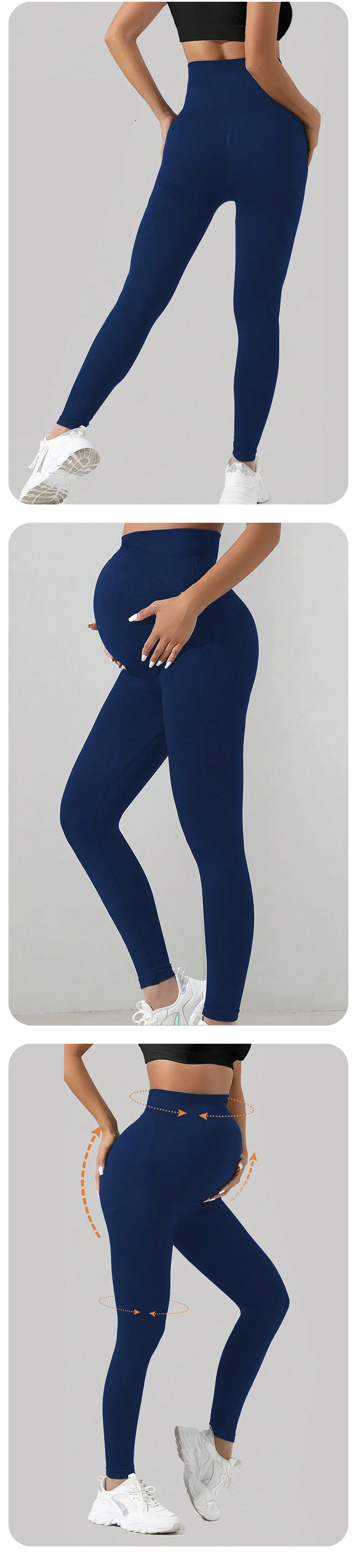 product 2024 training pregnant yoga wear fitness yoga pants seamless high waist women scrunch workout maternity seamless yoga leggings-57