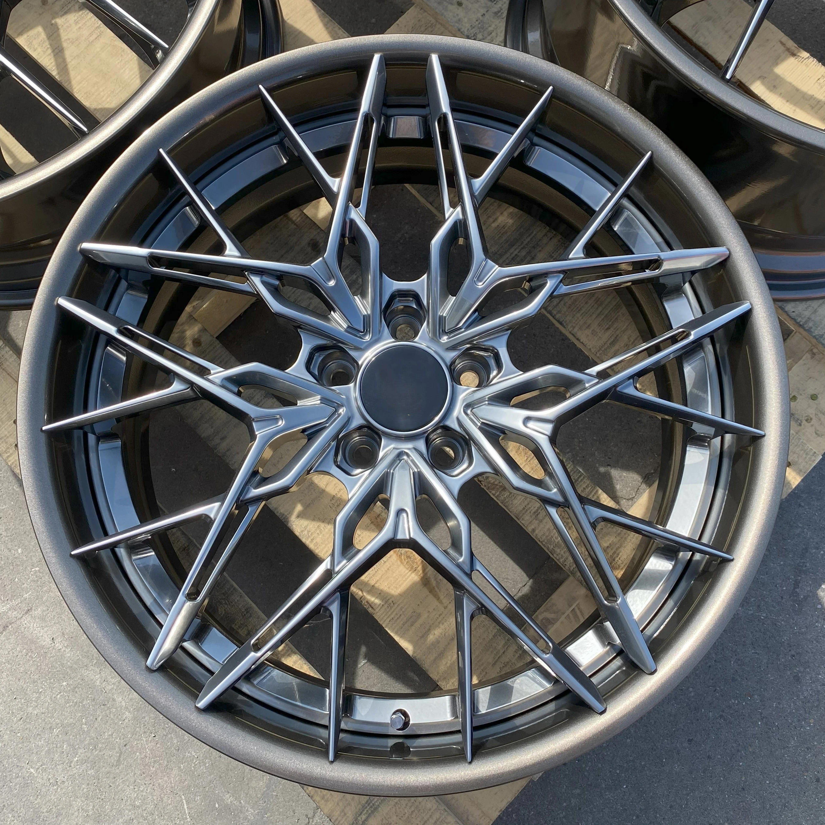 Forged 2 piece muti spokes custom aluminum alloy wheels 16 17 18 19 20 21 22 23 24 inch 5x112 5x114.3 5x120 rim hub