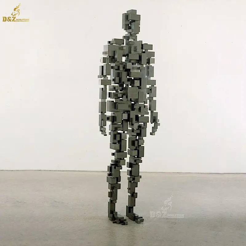 Famous Modern Disappear Abstract Stainless Steel Sitting Woman Human Figure Metal Art Sculptures