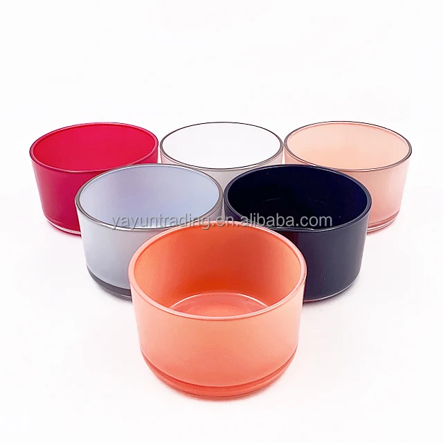 Custom 3 Wick Candle Jars Colorful Vessels Luxury Glass Candle Holder