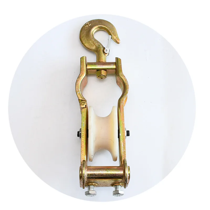 Hanging Cable Roller Single Wheel Stringing Laying Rollers Nylon Pulley Hook