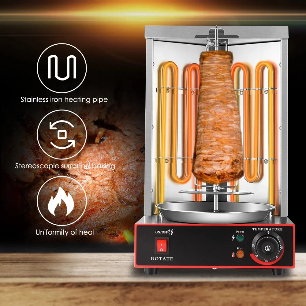 Machine électrique de grill shawarma, machine commerciale pour doner kebab, rôtissoire de poulet et de dinde de bureau