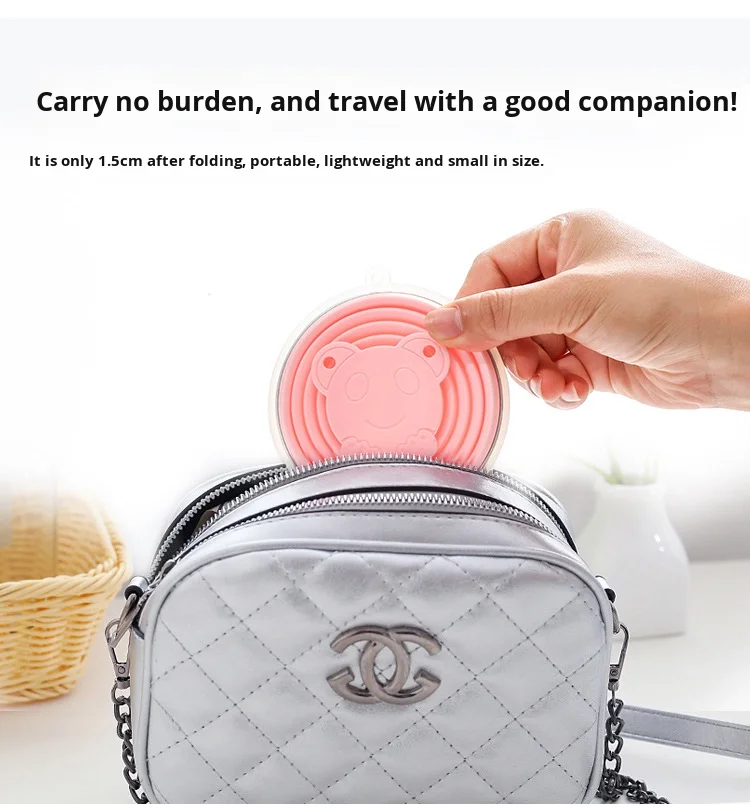 Custom Logo 250ml BPA-Free Silicone Cup Portable Folding Coffee Mug for Sports Travel Collapsible Cartoon Foldable Promotion details