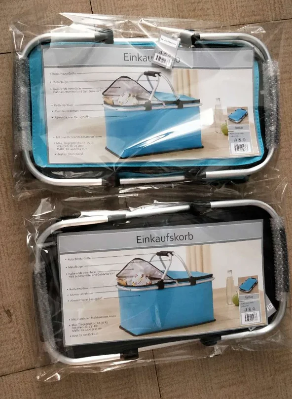 Aluminium Foldable Shopping Basket Small Folding Canvas Shopping Basket For Sale Shopping Hand