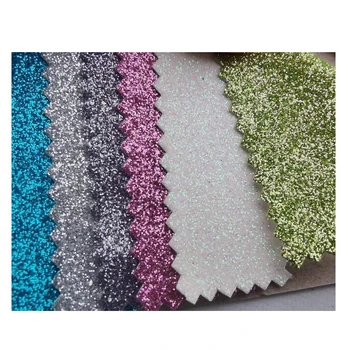 wholesale shining sequin fine powder glitter  PU synthetic leather 0.6mm thickness  for clothing shoes decorate leather material