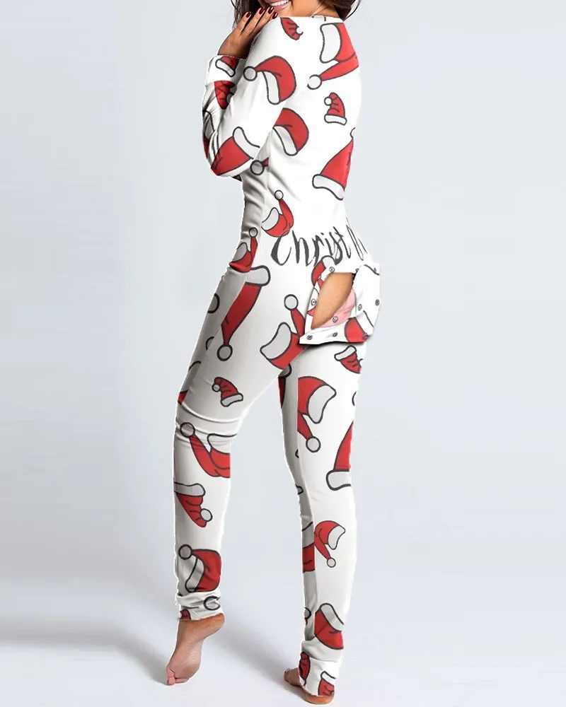 Long Pant Holiday Xmas Sleepwear Christmas Onesie Pajamas With Butt Flap  For Women| Alibaba.com