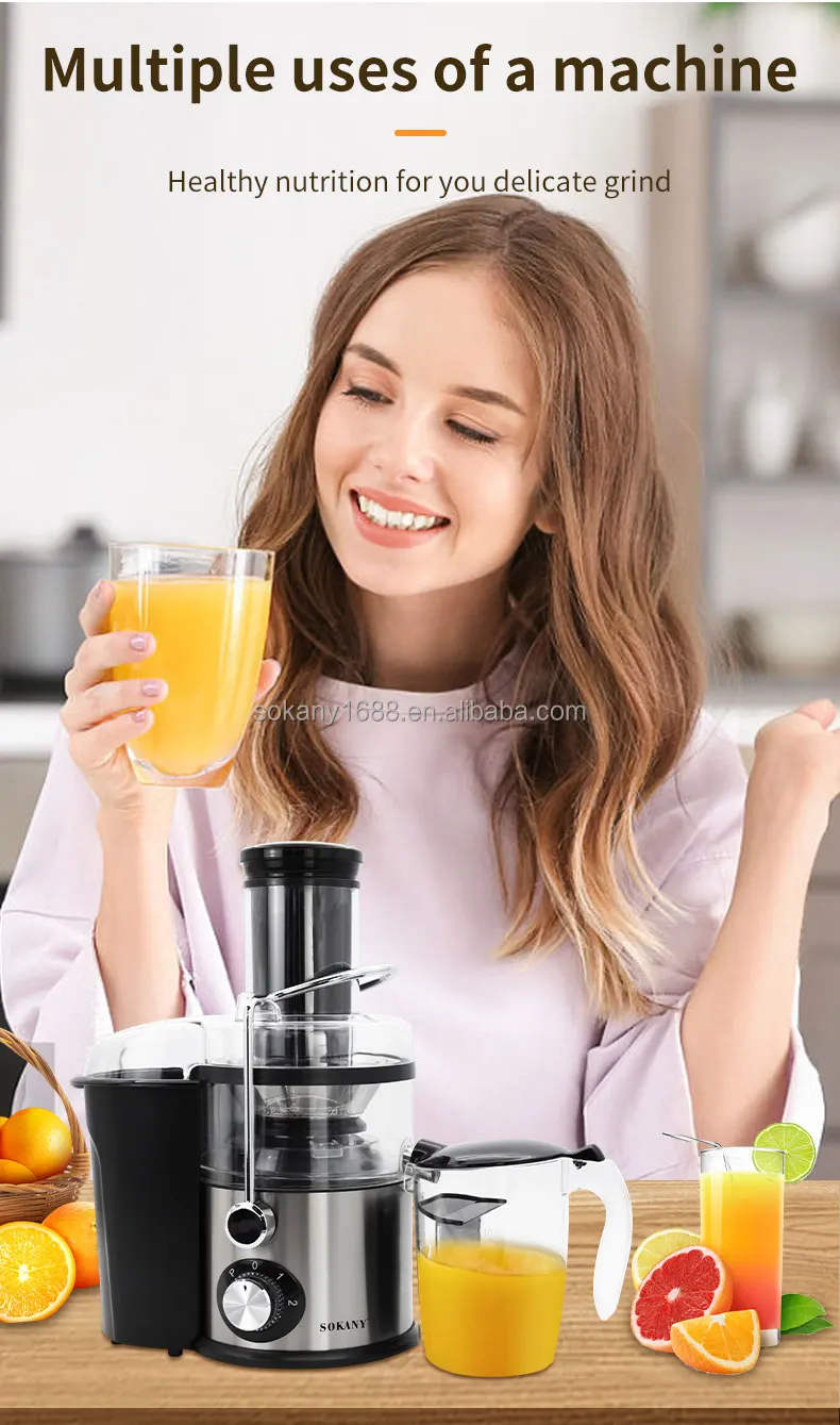 Sokany 1200w Orange Electric Blender Carrot Extractor Machine Cold