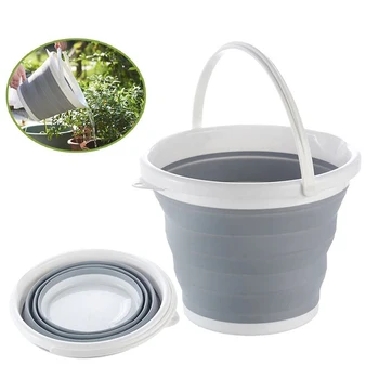 Portable Silicone Water Folding Bucket Bath Home Outdoor Car Wash Fishing Plastic Retractable Bucket