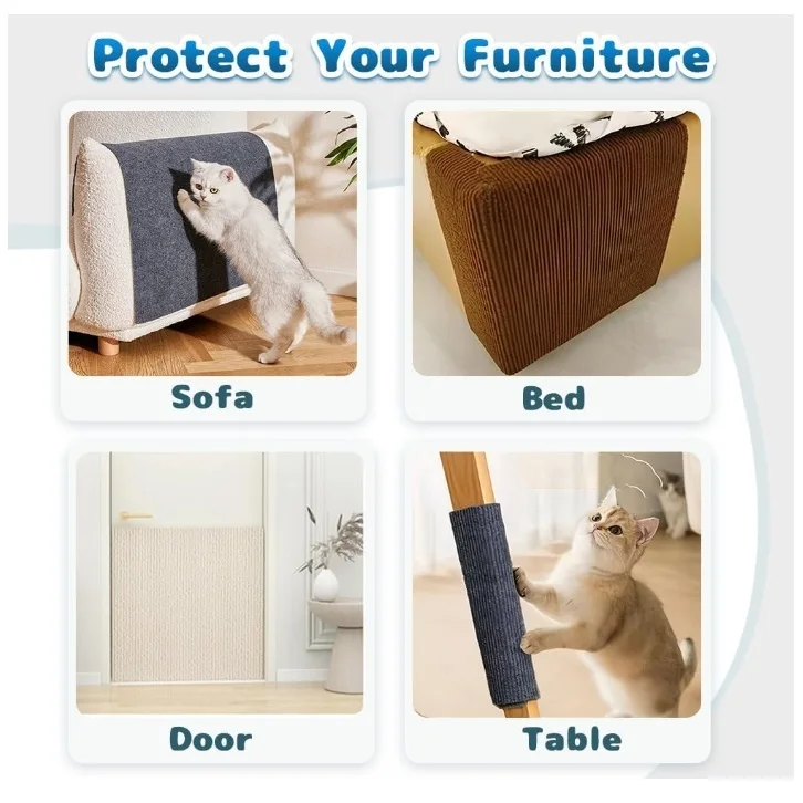 New Arrival Cat Scratching Post DIY Climbing Carpet Trimable Self-Adhesive Wall Scratcher Scratch Mat