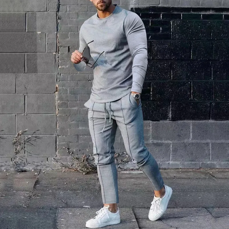 Spring Winter 2pcs t Shirts Pants Set Men Casual Fashion Set Sport Tracksuit Basketball Jogging Suit Men Clothing Streetwear