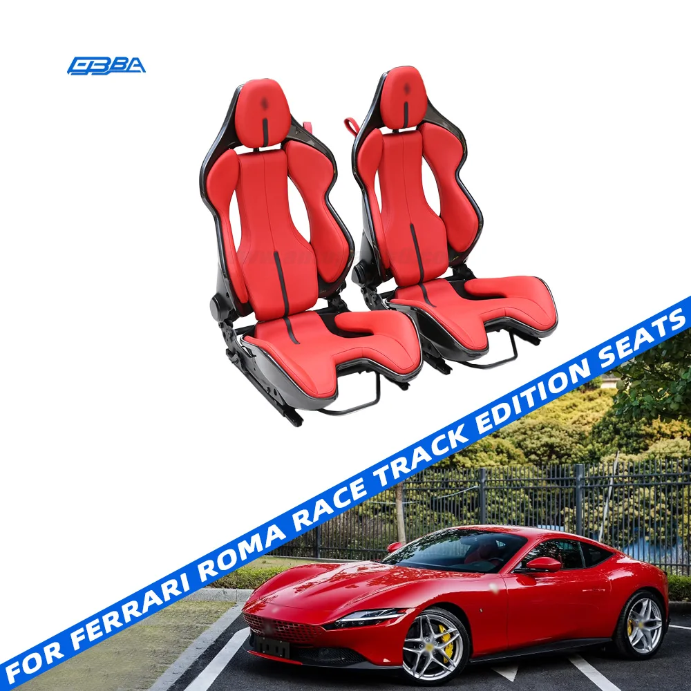 Kursi Balap Dapat Disesuaikan Secara Manual dengan Bahan Kulit Asli, Alcantara, dan Serat Karbon yang Dapat Dipesan Sesuai Keinginan untuk Ferrari Roma