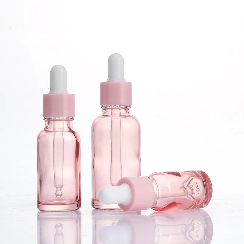 2pcs 30ml Empty Matte Pink Glass Bottles 1Oz Essential Oils