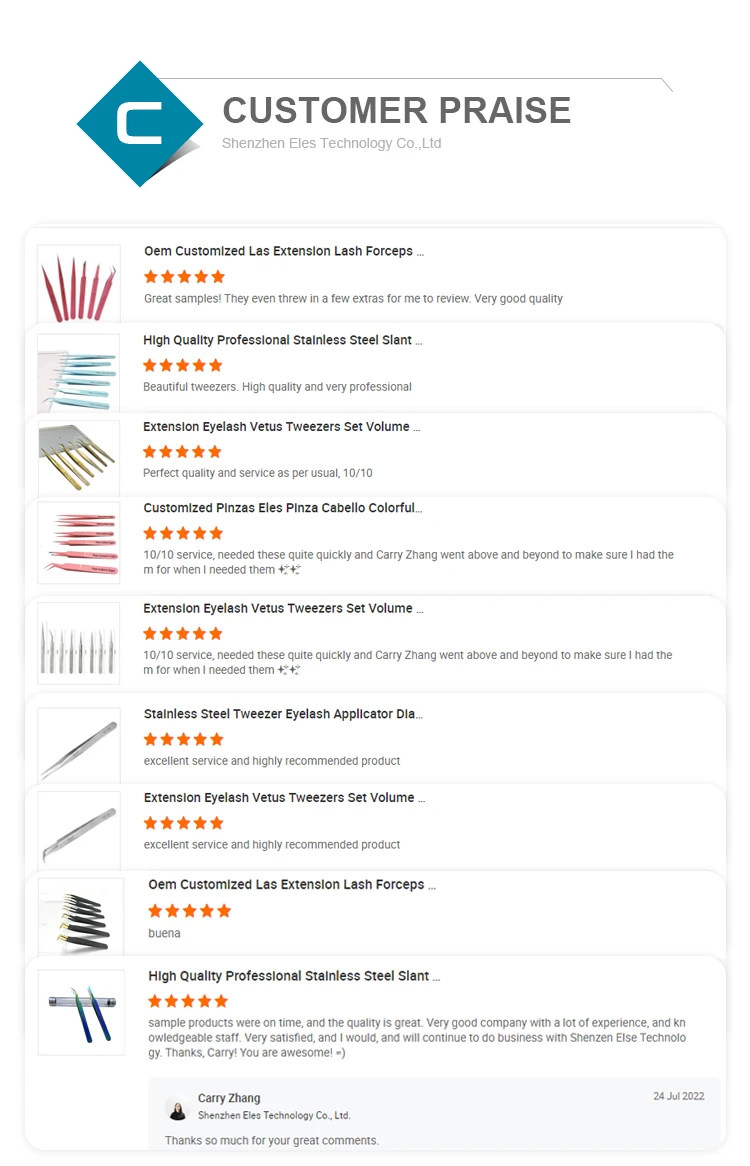 Free customize logo golden color eyelash extension tweezers kits