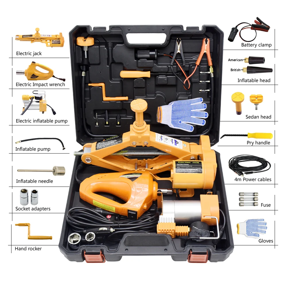 Профессиональные домкраты 12 вольт грузовик 3 т 42 см в 1 Электрический scissor jack костюм