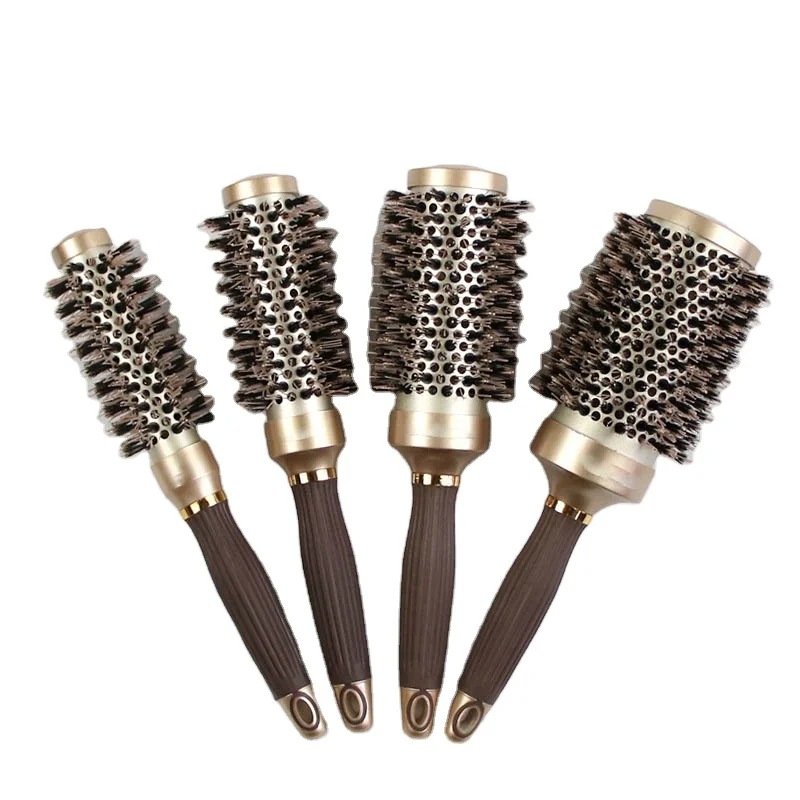 Professional Round Aluminum Cylinder Hair Brush For Women Salon Blowout