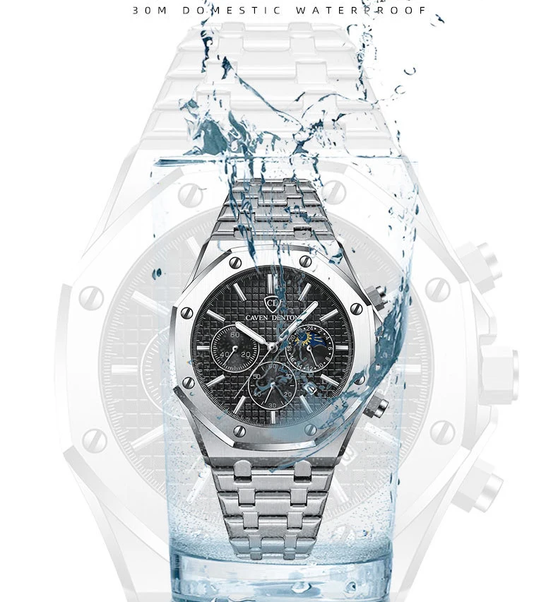 Luxury Waterproof Quartz Watch with Custom Logo