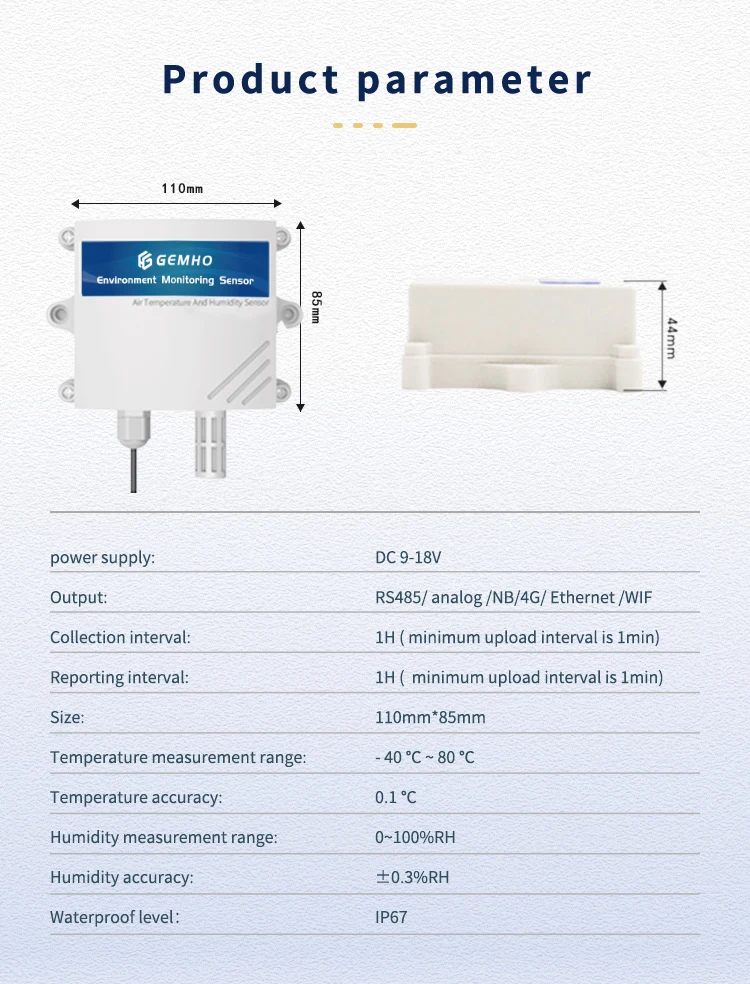 Best Selling Air Quality Meter Temperature And Humidity Sensor 010v