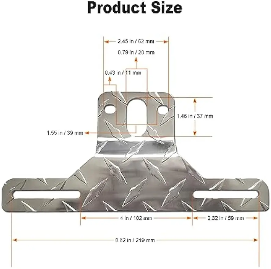 Trailer License Plate Bracket Frame Aluminum Heavyduty Bracket Holder For Trucks,Trailers,Rvs