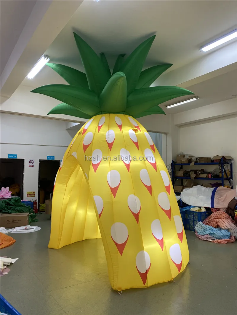 Lighting Inflatable Pineapple Shape Tent Inflatable Fruit Entrance for Advertising