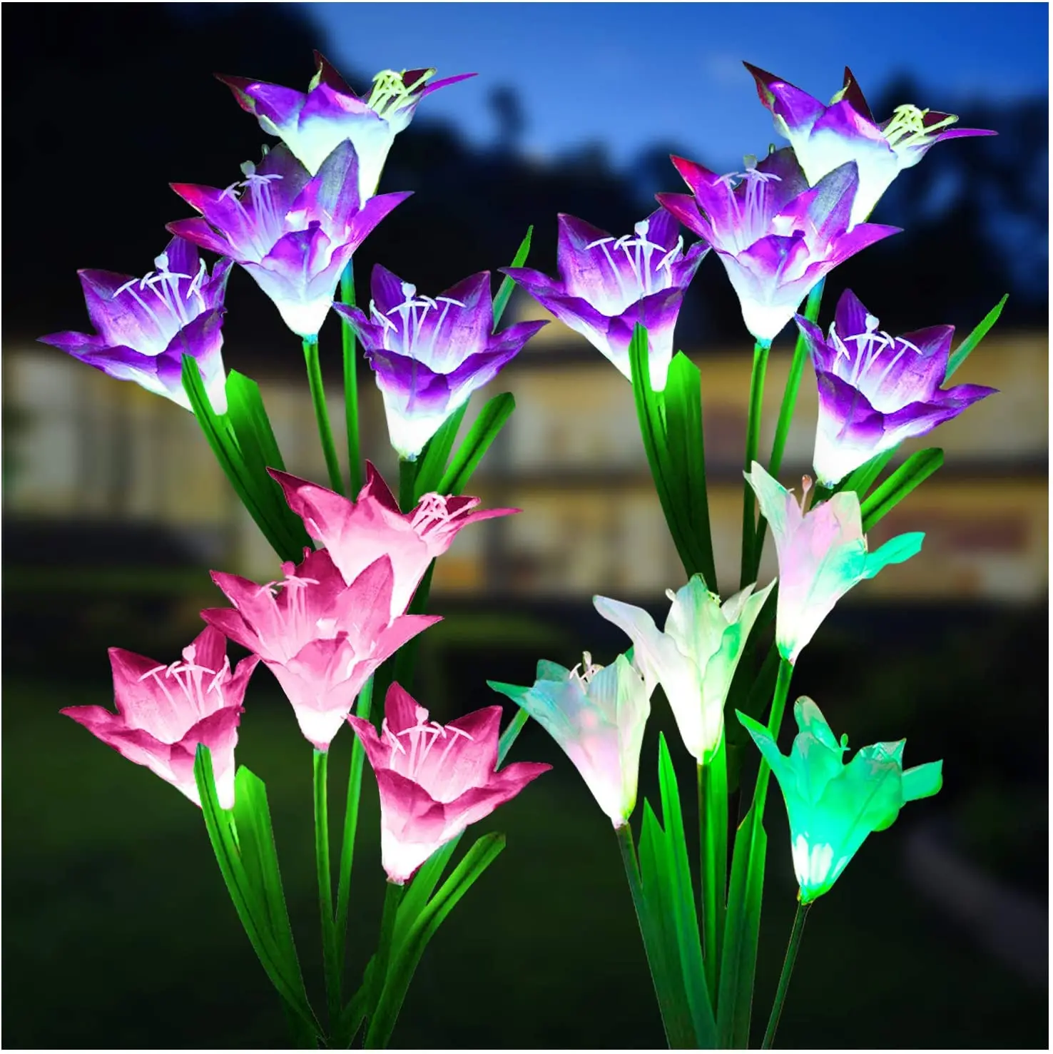LED Solar Simulation Rose Flower Light Home Decorative Flower Lights Garden Decoration Lawn Lamp Waterproof Landscape Rose Light