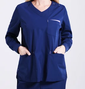 New Design Eco-Friendly Summer Women's Scrub Uniform Long Sleeve Fashion Nursing Scrubs Stretch Uniforms Sets Anti Uniforms
