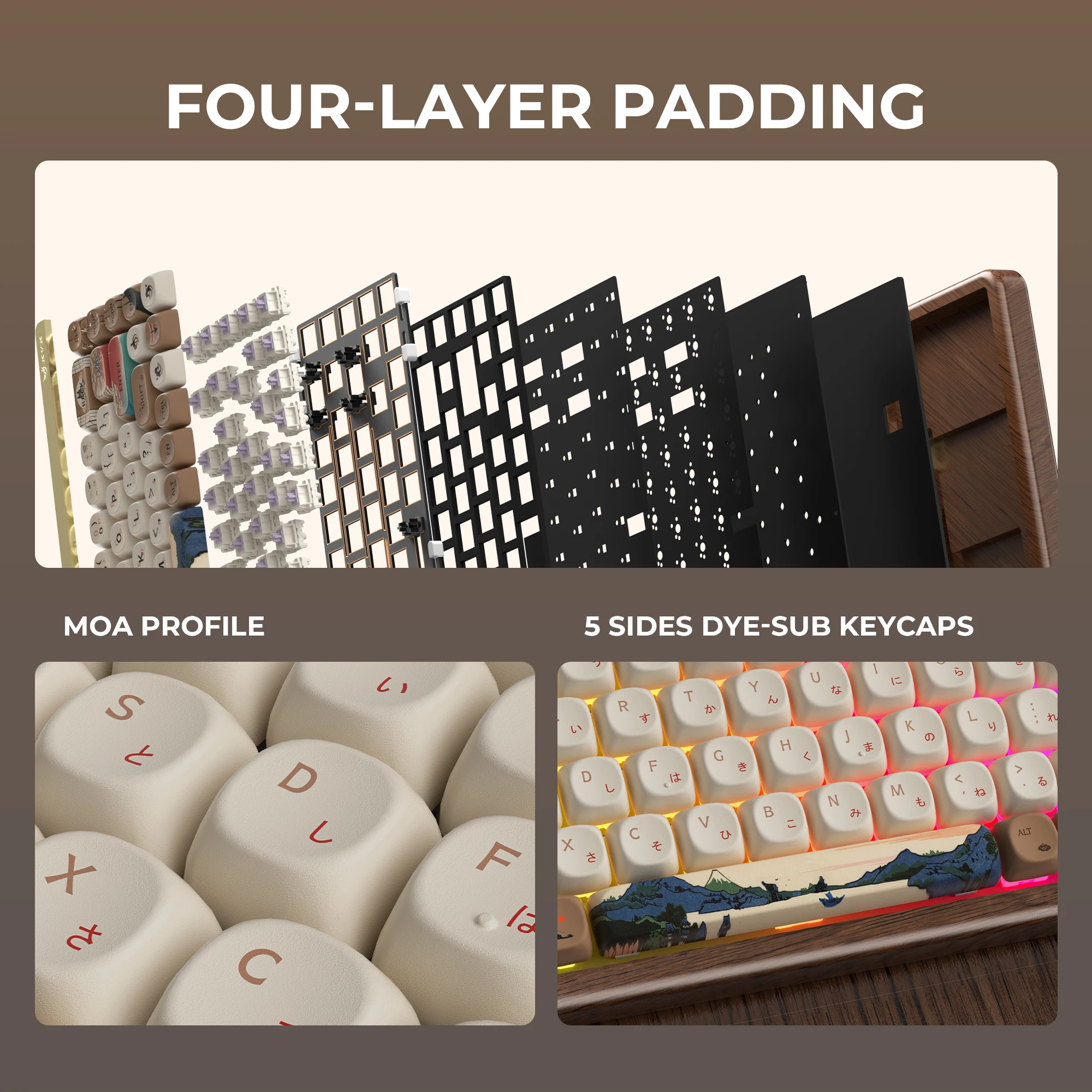 XVX MU68 Mechanical Keyboard - Fujiwave Theme RGB Backlit