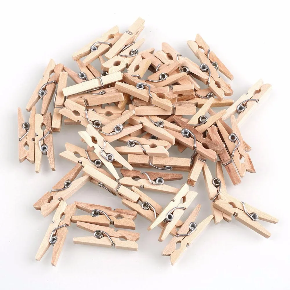 White Mini Clothespins - 25 - 1 or 2.5 cm - Wooden - Great for Wedding  Favors and Decorations