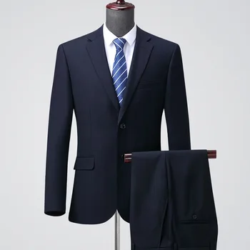 Men's White Wool Suit for Business Casual Professional Formal Wear Non-Ironing Anti-Wrinkle Single Breasted Counter Groom Dress