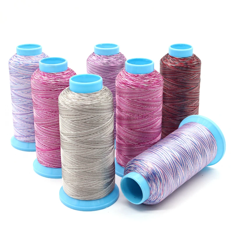 product high quality 100 dyed polyester multi colored segment dyed embroidery thread for embroidery machine sewing-8