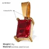Pj466rdg red zirconium gold pendant