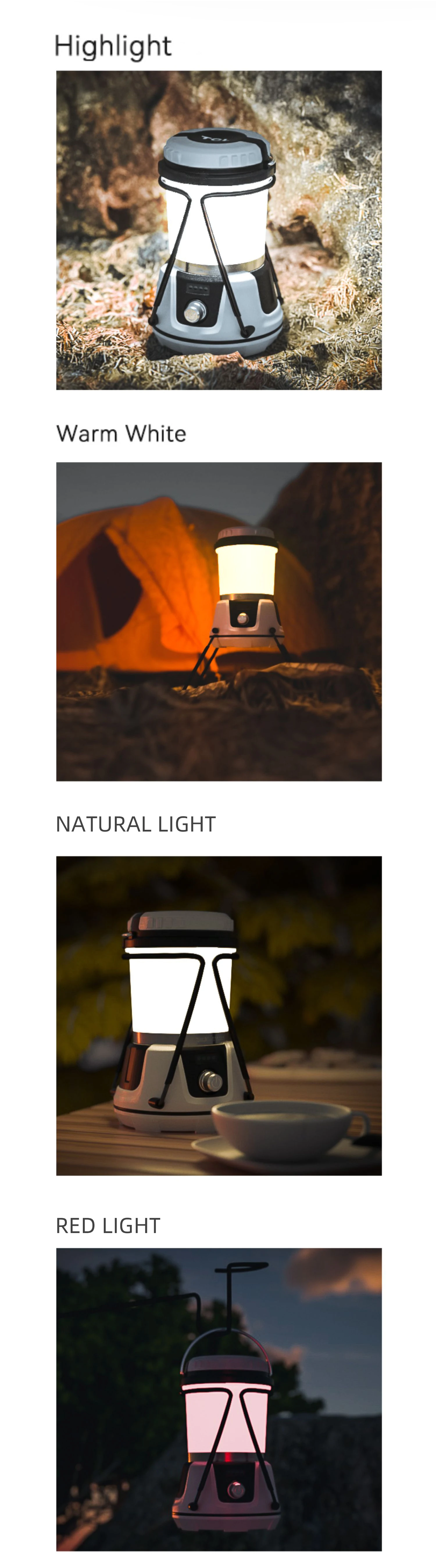 1000lm Outdoor portable multi function Rechargeable Dimmable Hanging Emergency Camping Light lantern with Power bank manufacture