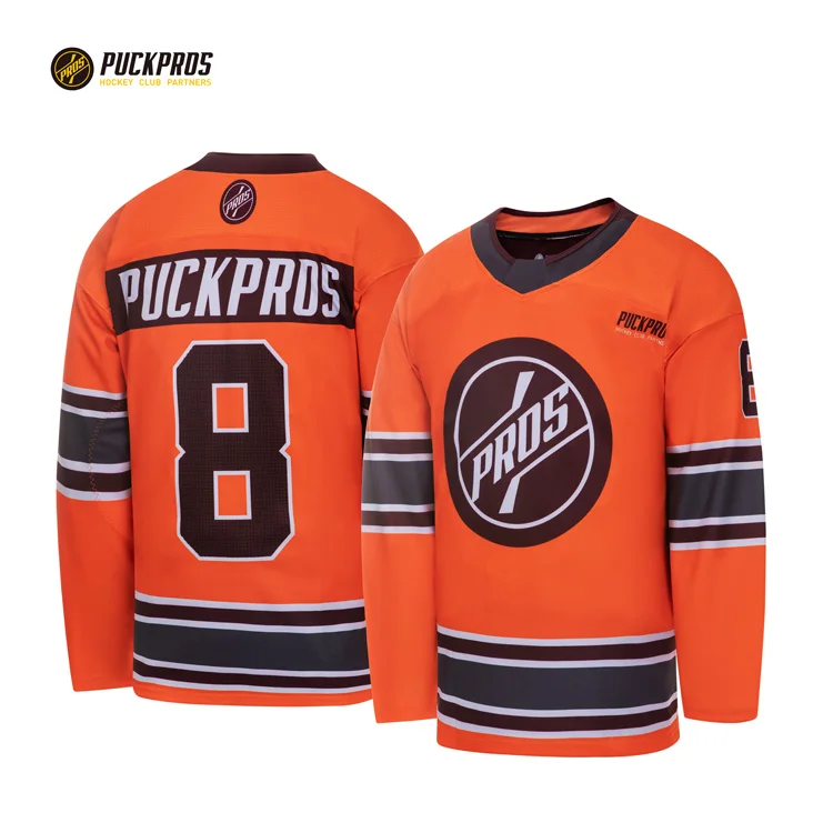 Maillot de hockey personnalisé Rayures sublimées Tackle Twill Logo