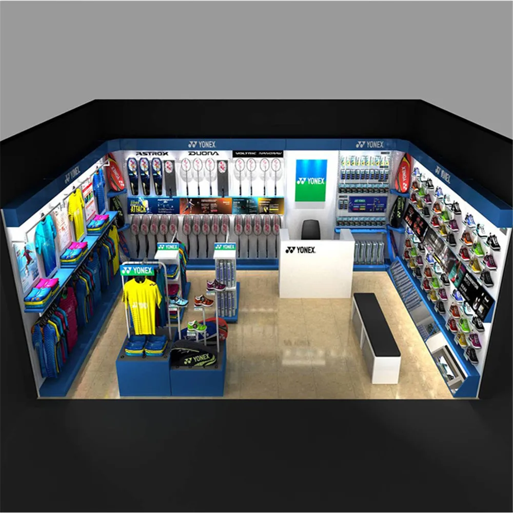 Modern Sport Badminton Shop Interior Decoration & Display Rack Service ...