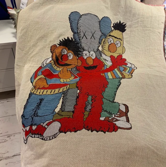 Kaws Doll Airplane Cover Tide Woven Street Blanket Buy Woven Street
