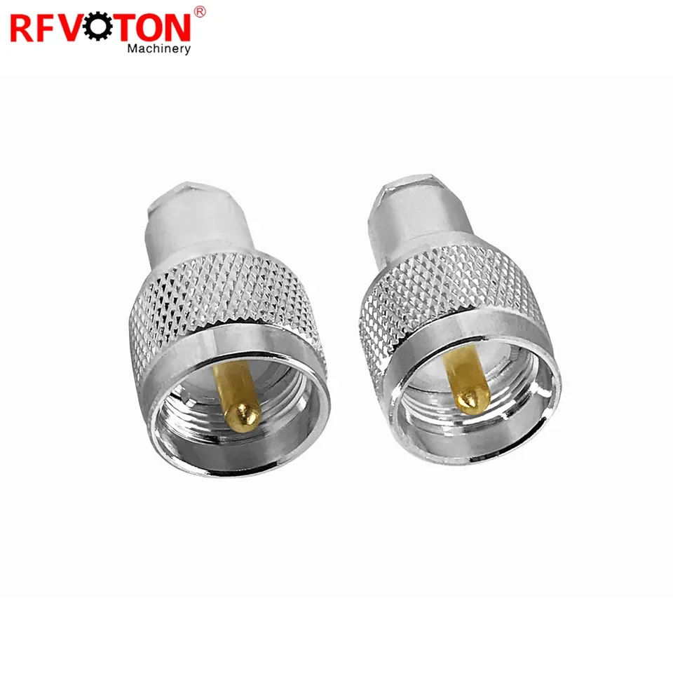 Quality assurance Factory price Straight Type PL259 RF Connector UHF Male Plug Connector Clamp For LMR195 RF Coaxial Cable manufacture