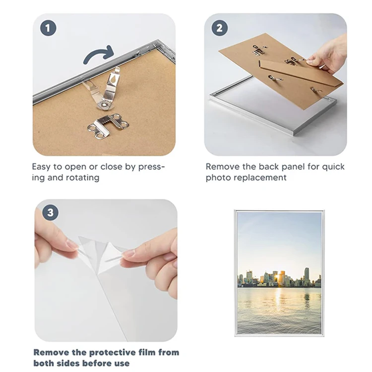 Eco Friendly Metal Brushed Aluminium Frame Wall Mounted Hanging Larger