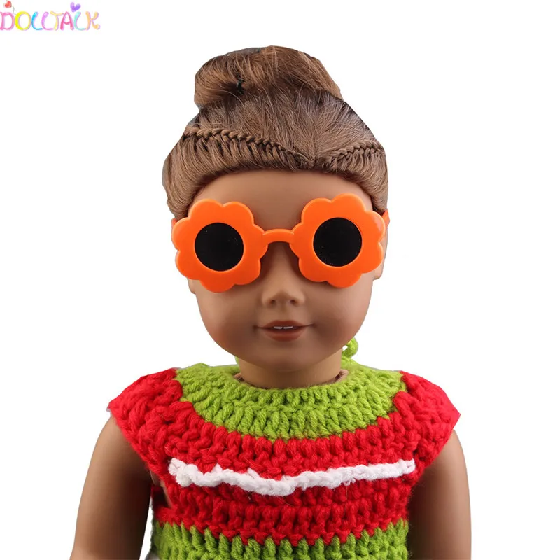 Amazon Горячая Американский 18 дюймов BJD кукла розовый цветок формы солнцезащитные очки с изящным «кукольным» Аксессуары