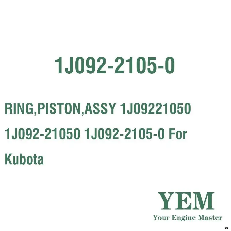 RING PISTON ASSY 1J09221050 1J092-21050 1J092-2105-0 for Kubota