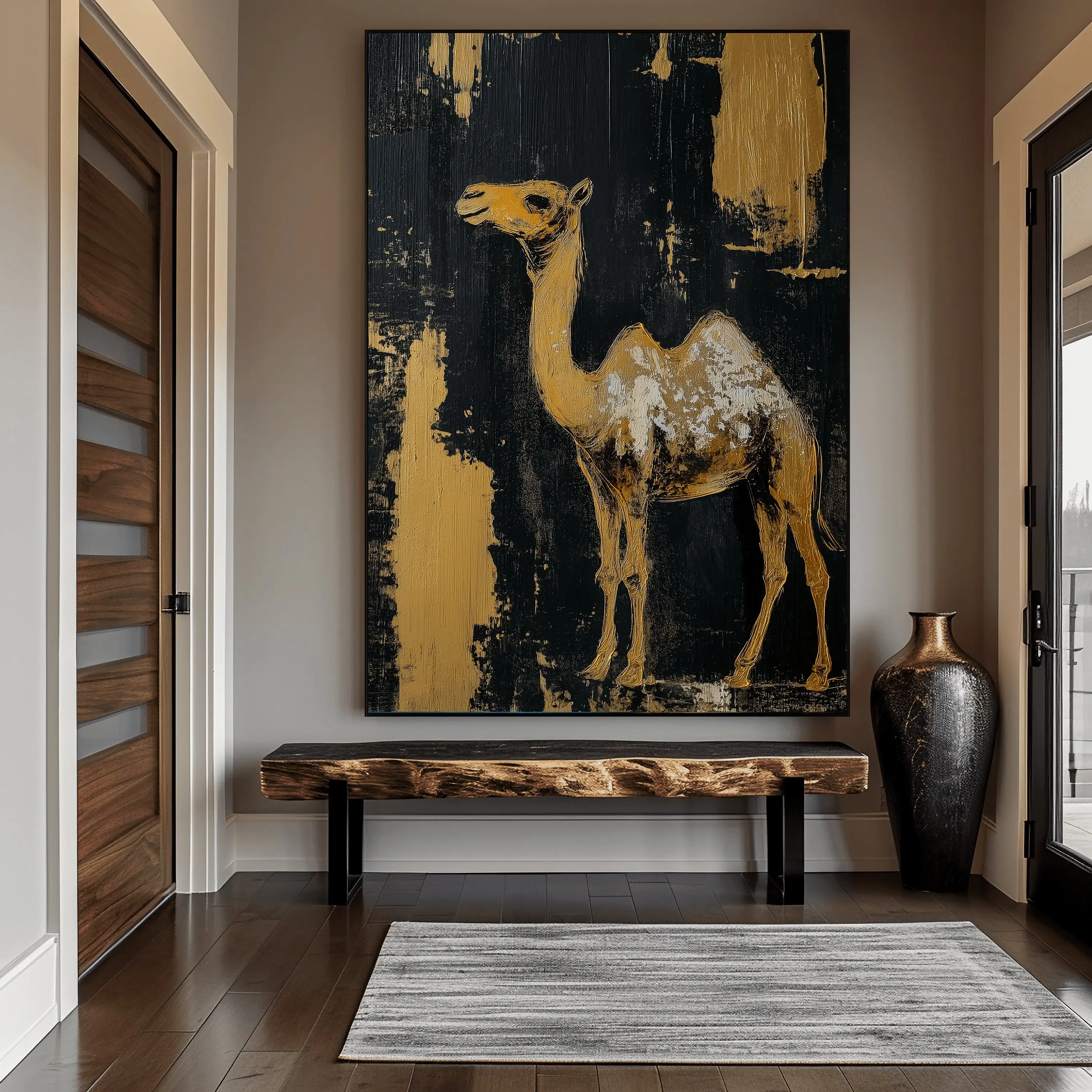 Abstract Camel Modern Art Framed Posters and Prints Canvas Wall Art Camel Animal Painting Pictures