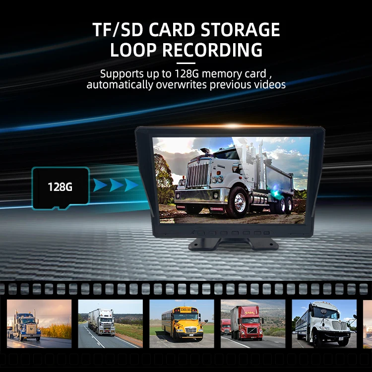 Wemaer 10.1"Touch Screen 4 Split Monitoring Security Camera System Active Blind Spot Detection BSD 4Channel Truck Cameras System manufacture