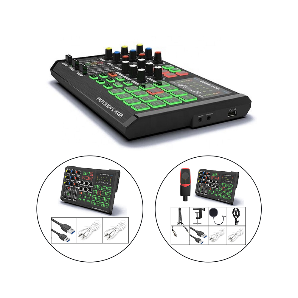 Многоканальный звуковой интерфейс pci k1 k10 для прямой трансляции, usb Звуковая карта для конденсаторного микрофона, динамический микрофон