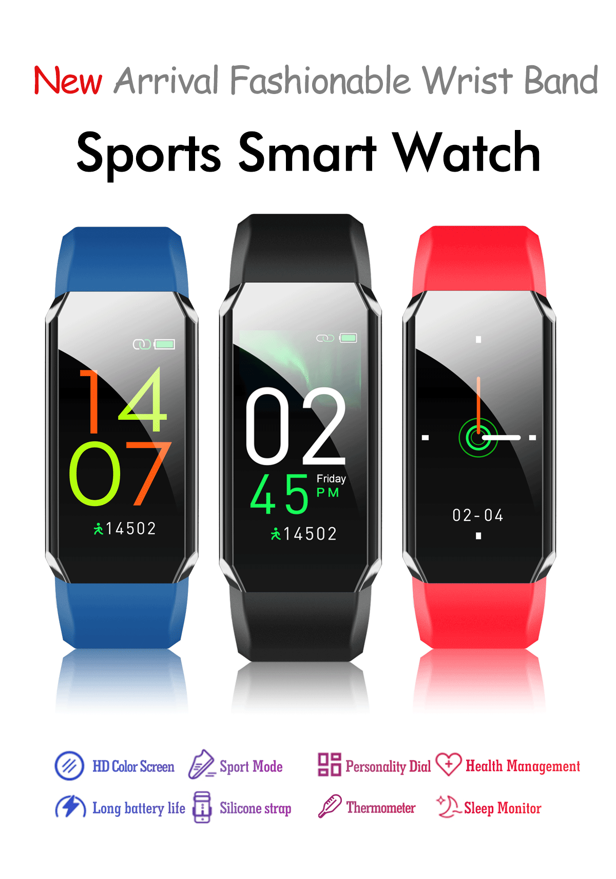 
 Смарт-часы от производителя Amazon, Смарт-часы с функцией измерения температуры тела, водонепроницаемые Смарт-часы для IOS, спортивные часы с пульсометром  