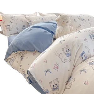 Wholesale Printed Kids and Children  Bed Sheet Set Queen and King Quilt Duvet Bedding Set