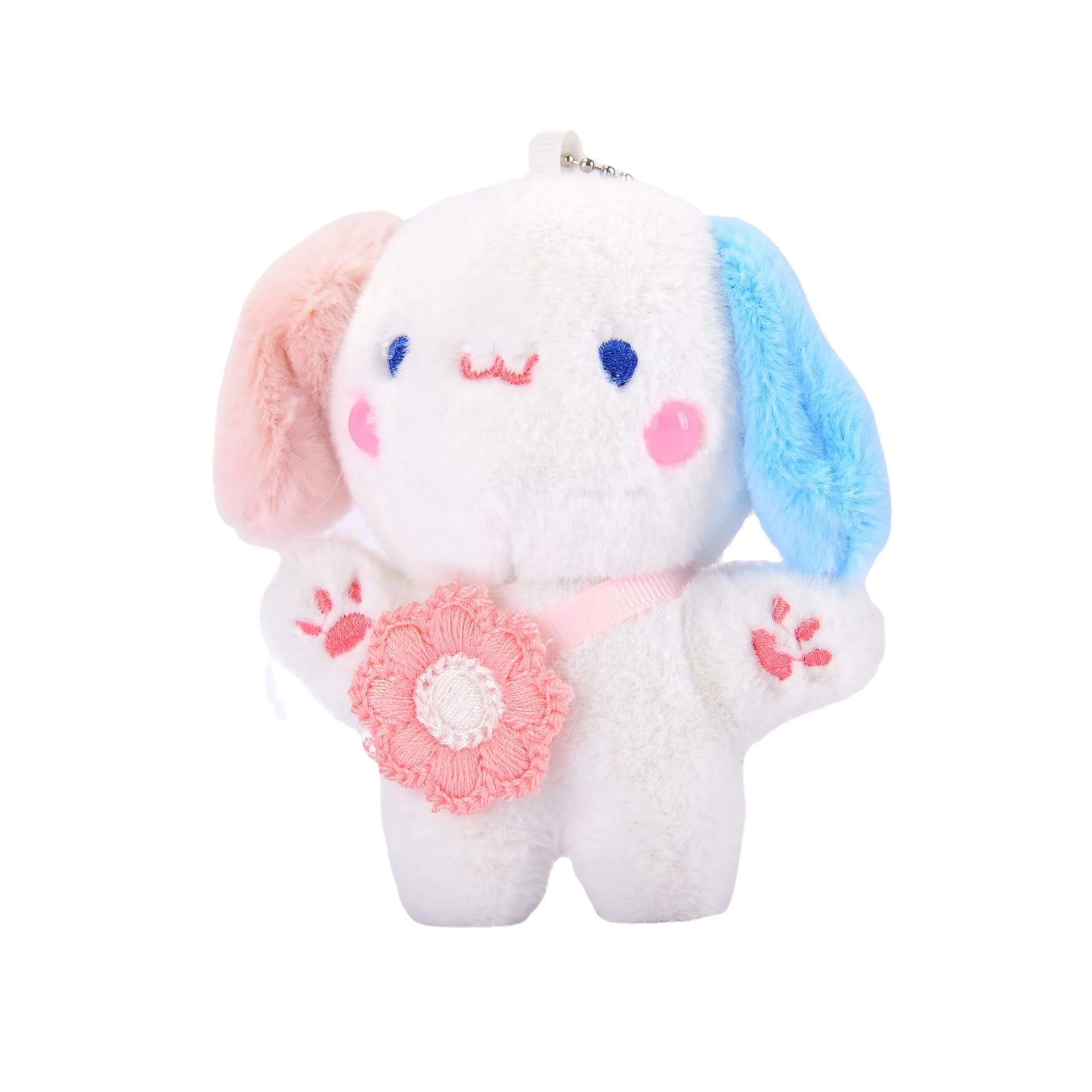 Kawaii Cartoon Candy Colors Plush Bear Rabbit Doll Keychain Cute Ladies Bag  Men's Car Key Ring Student Bags Luggage Pendant