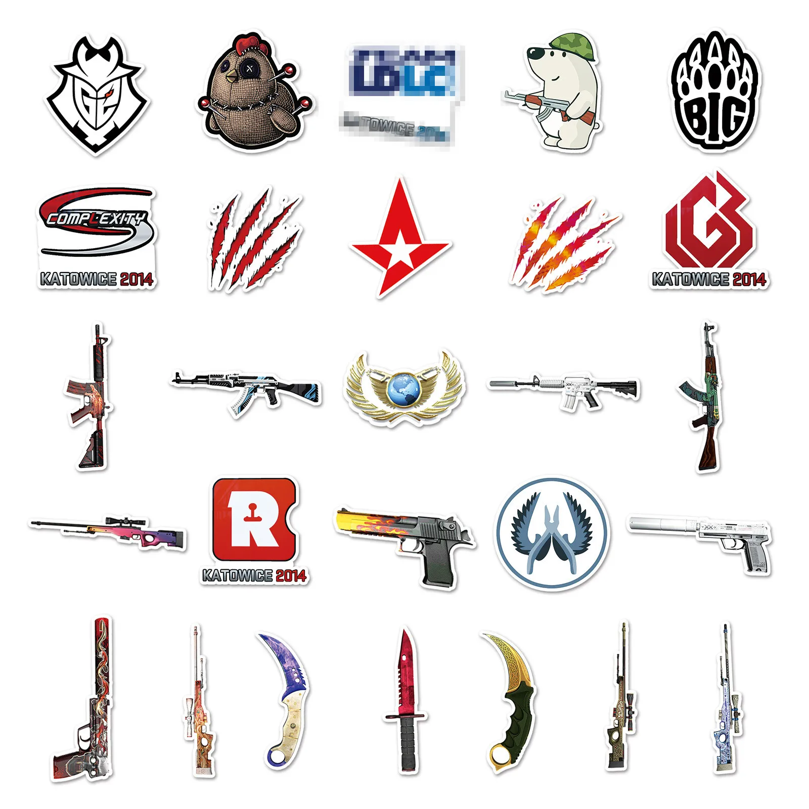 50pcs Cool Shooting Game Logo Weaponry Knife Csgo Sticker Buy Csgo