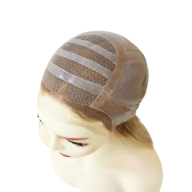 22inch  Medical Wig for Cancer Patients European Cuticle Remy Hair Hand Tied Silicone Wig