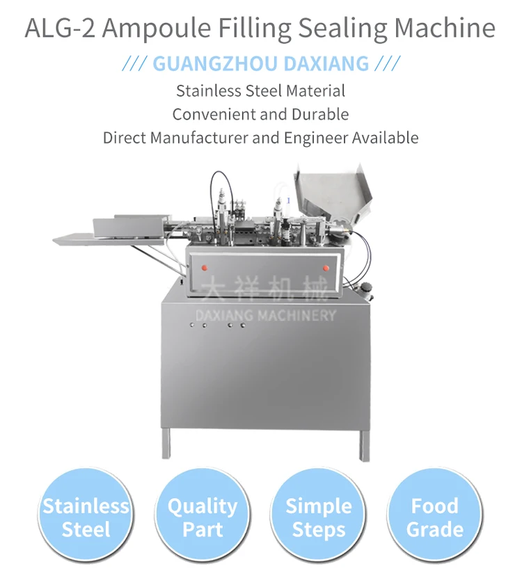 ALG-2 Manufacturer Liquid Ampul Production Glass Ampoule Filling and Sealing Ampule Machine details