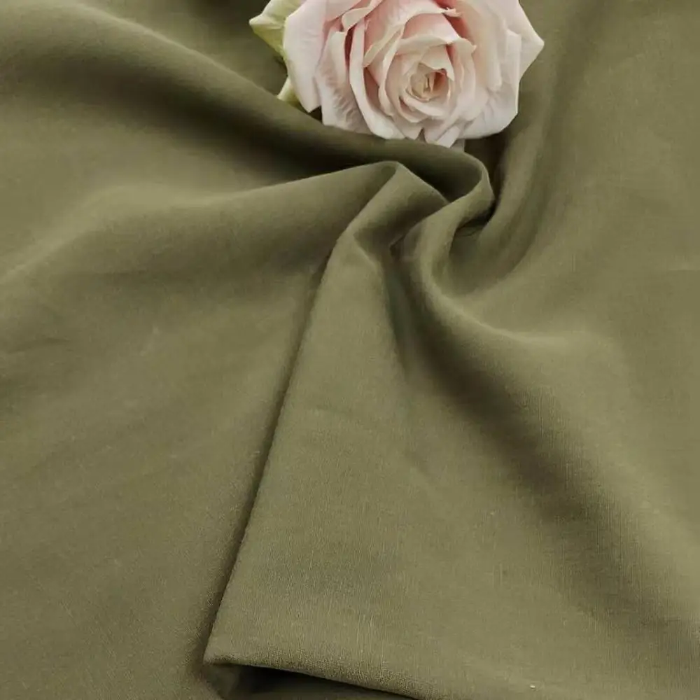 Оптовая продажа Lenzing proviscose однотонной ткани 125*65 180GSM вискоза Тенсел и смешанная льняная ткань для платья