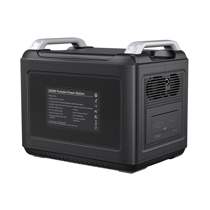 2000W Portable Power Station 2000W Peak Super Fast Charge 2048WH Battery Capacity 100W 220V AC for Home Appliance for Camping