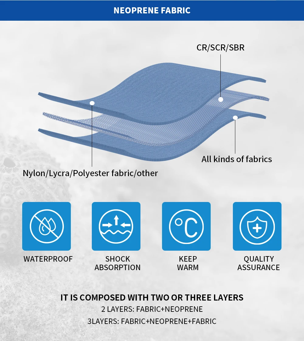 High Quality Embossed Pattern Scr Neoprene With Polyester Nylon Fabric